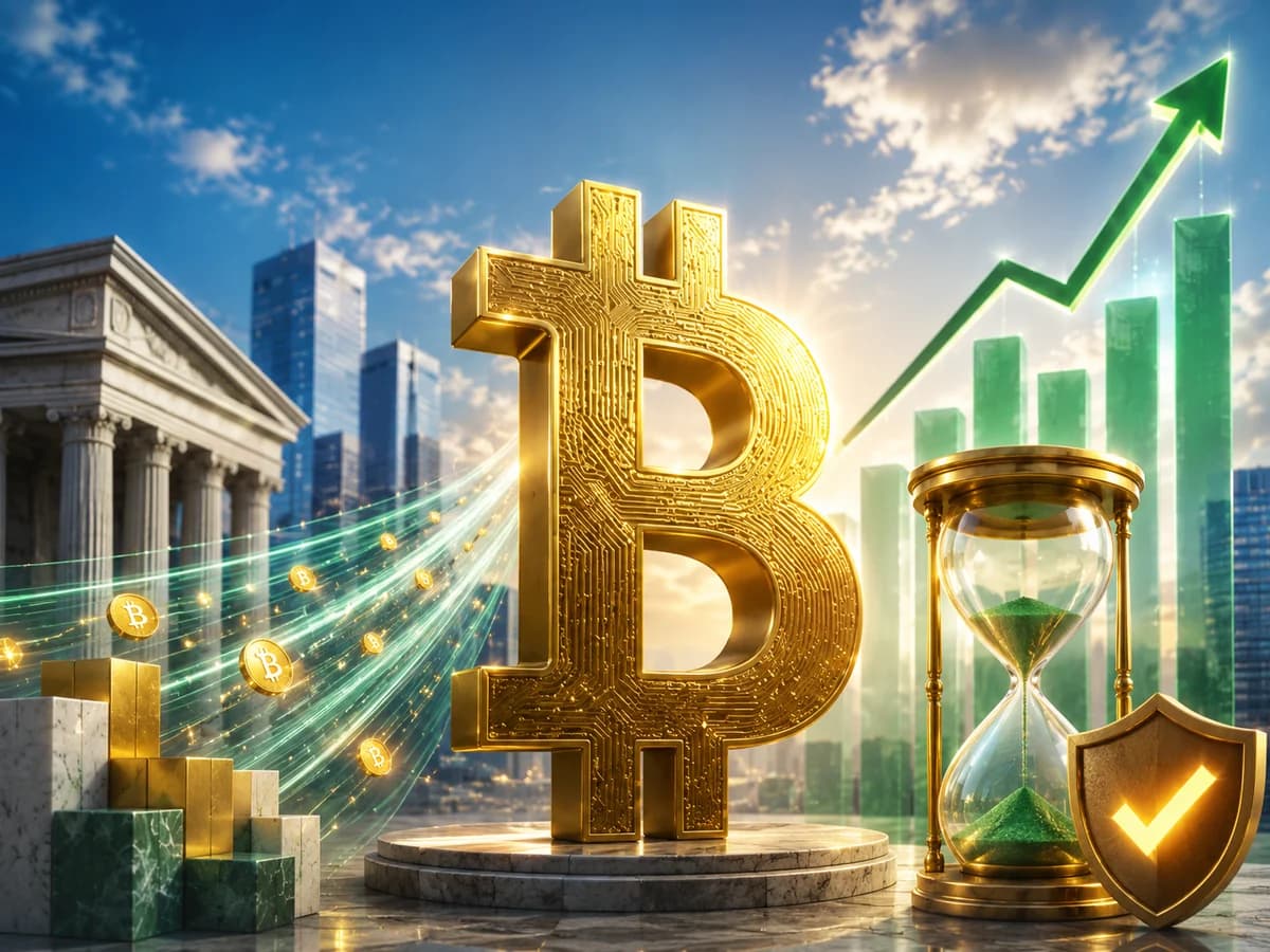 Generated editorial visual of a Bitcoin ETF countdown calendar and market curve.